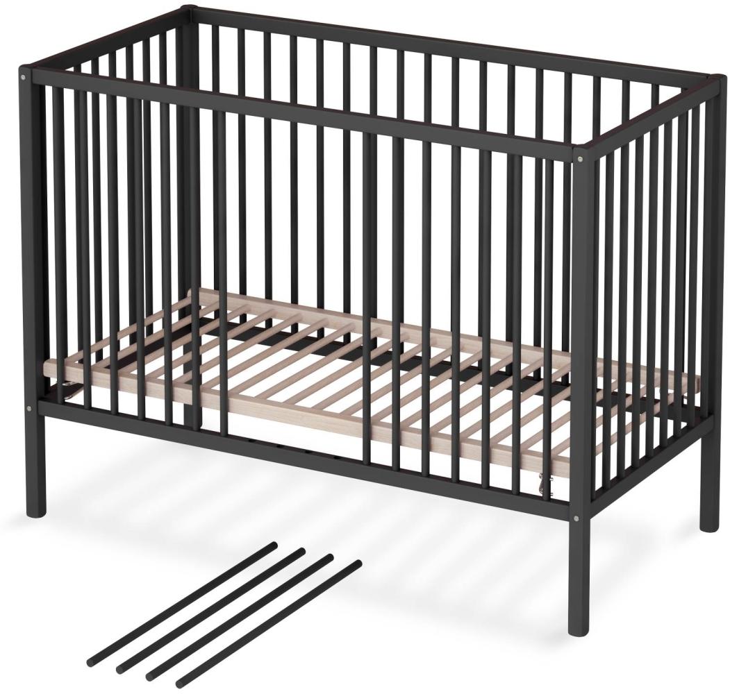 Sämann Babybett Sleepy 60x120 cm, schwarz - BLACK EDITION Bild 1