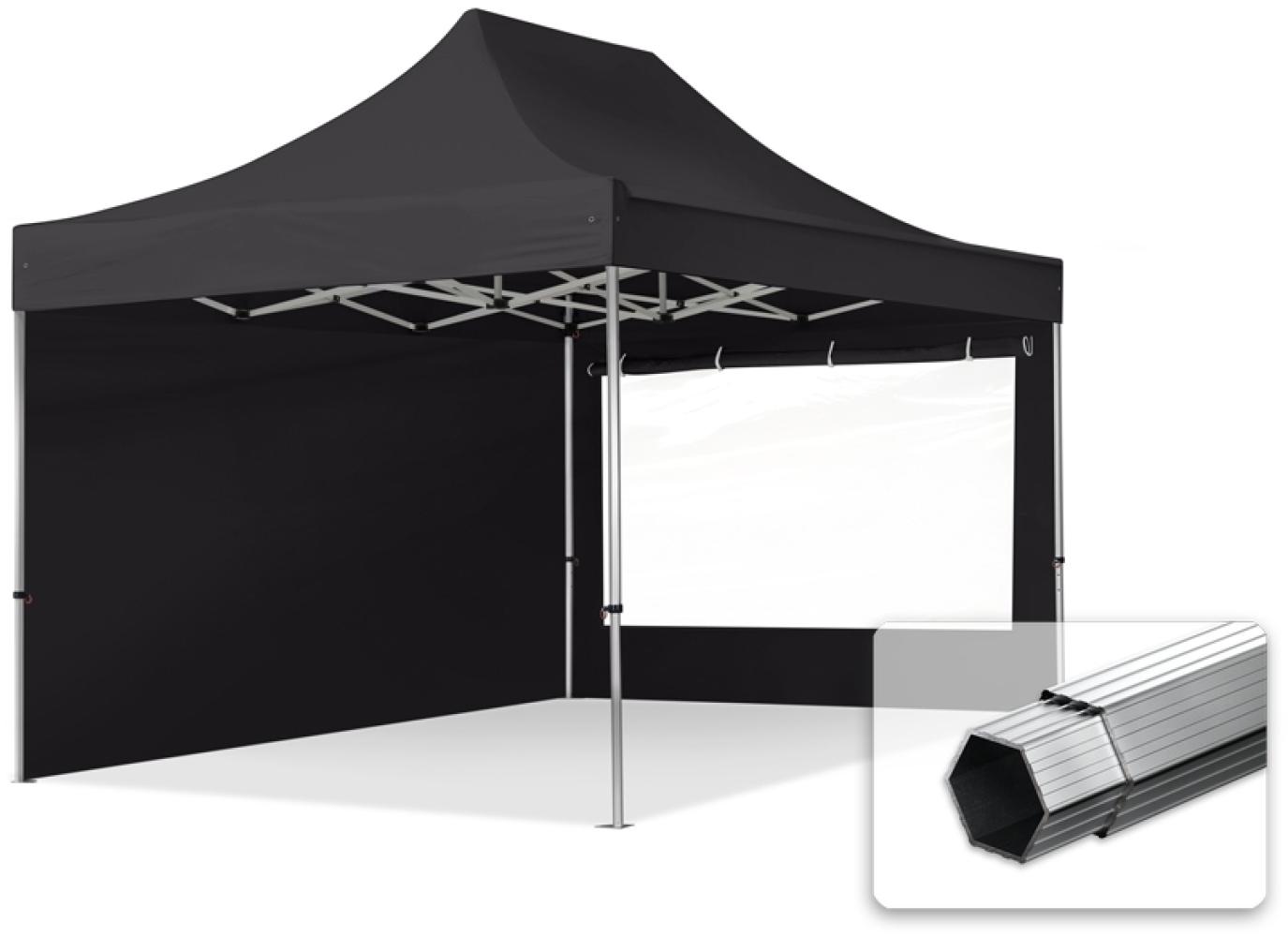 3x4,5 m Faltpavillon PROFESSIONAL Alu 40mm, Seitenteile mit Panoramafenstern, schwarz Bild 1