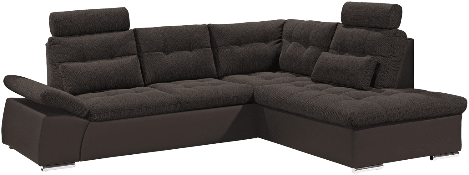 Ecksofa Jakarta Dunkelbraun / Schwarz-Braun – Modernes Sofa mit Schlaffunktion & Kissen | ED Exciting Design Bild 1
