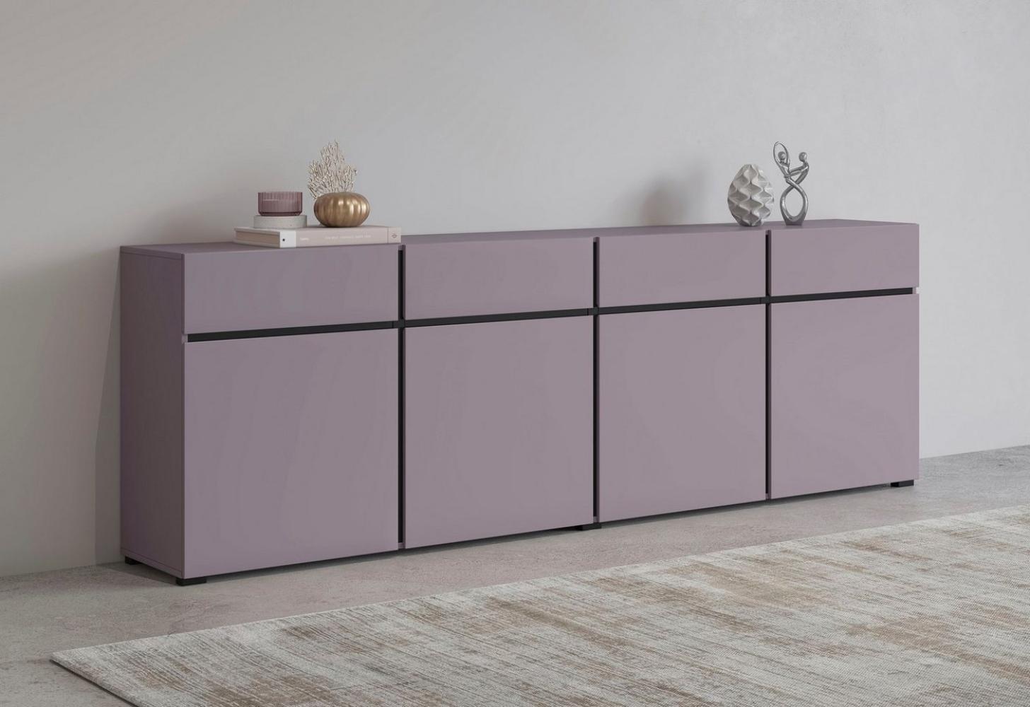 INOSIGN Sideboard Cross,Breite 225 cm, moderne grifflose Kommode,4 Türen/4 Schubkästen, Schubladenschrank mit viel Stauraum, Einlegeböden verstellbar Bild 1