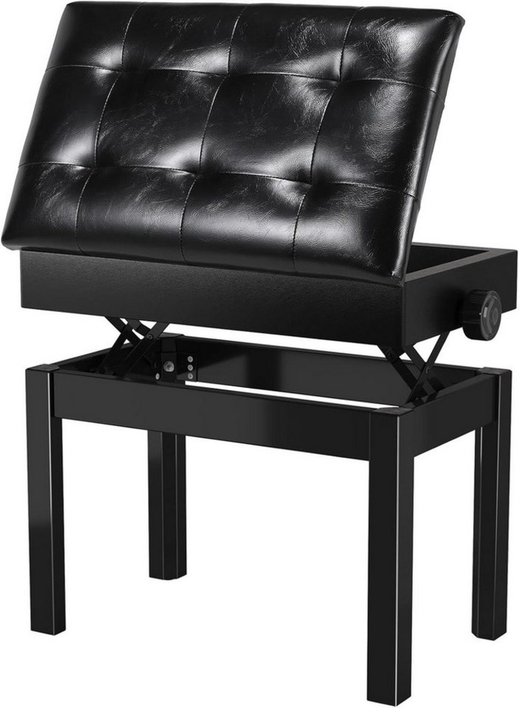 TLGREEN Klavierbank Höhenverstellbar, mit Polsterung und Stauraum (Ergonomische Klavierbank für Erwachsene, 48-58CM Höhe), 150 kg Tragfähigkeit, PU-Leder, rutschfeste Füße Bild 1