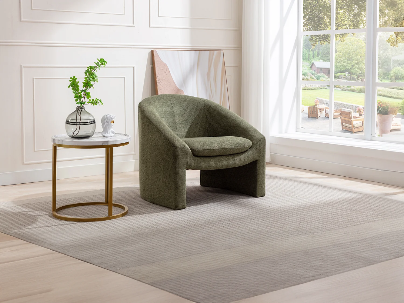 Vente-unique - Sessel - Stoff - Grün - OSSANA Bild 1