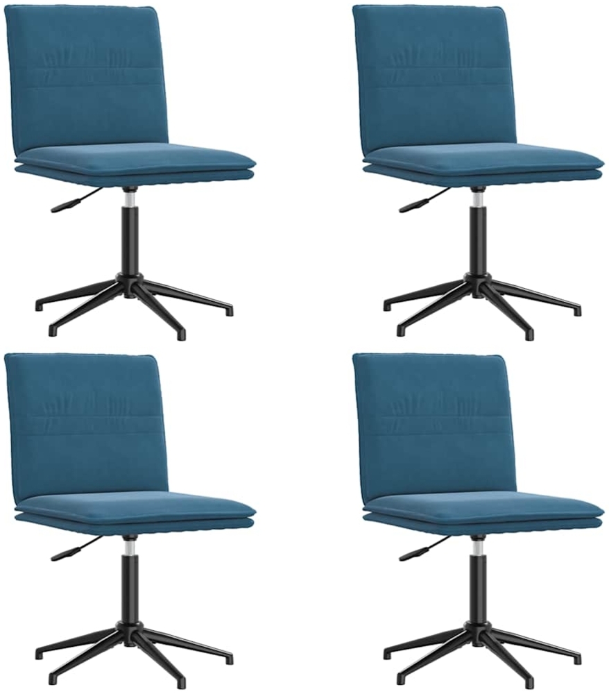 vidaXL Esszimmerstühle 4 Stk. Blau Samt 3315647 Bild 1