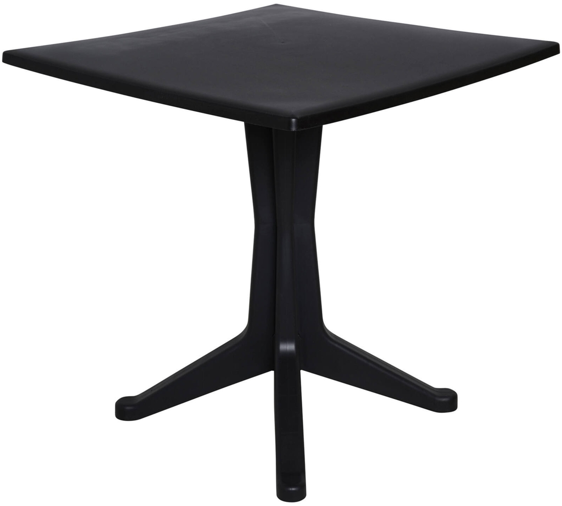 Dmora Außentisch Agostini, festes quadratisches Regal, Mehrzweck-Gartentisch, 100 % Made in Italy, 70 x 70 x 72 cm, Anthrazit Bild 1