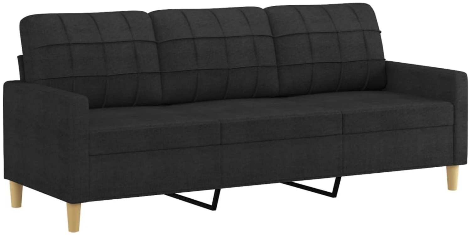 vidaXL 3-Sitzer-Sofa Schwarz 180 cm Stoff 359103 Bild 1