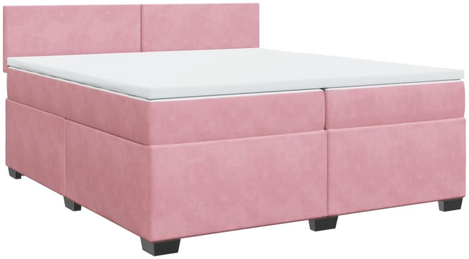 vidaXL Boxspringbett mit Matratze Rosa 200x200 cm Samt 3286401 Bild 1
