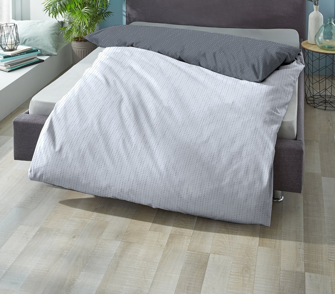 biberna 0636047 Mako-Satin Bettwäsche PUNKTE - MIX & MATCH, blau, 1x 135x200 cm Bild 1
