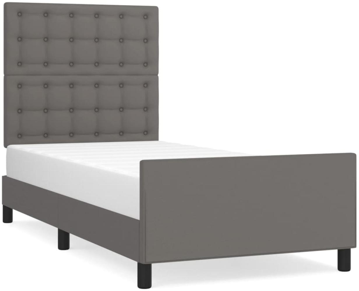 vidaXL Bettgestell mit Kopfteil Grau 80x200 cm Kunstleder 3125541 Bild 1