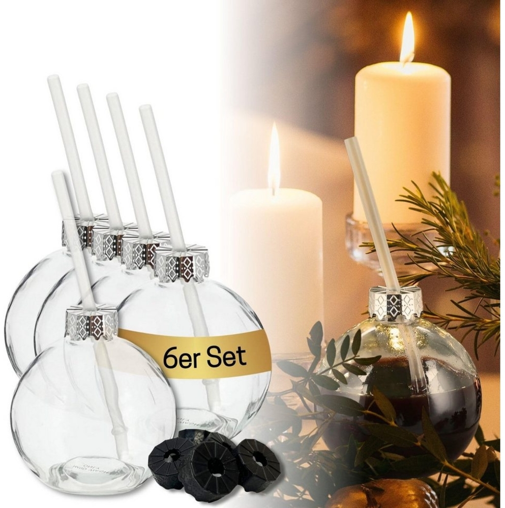 Bada Bing Gläser-Set Glas mit Deckel und Strohhalm als Christbaumkugel, Glas, Weihnachtskugel-Optik Bild 1