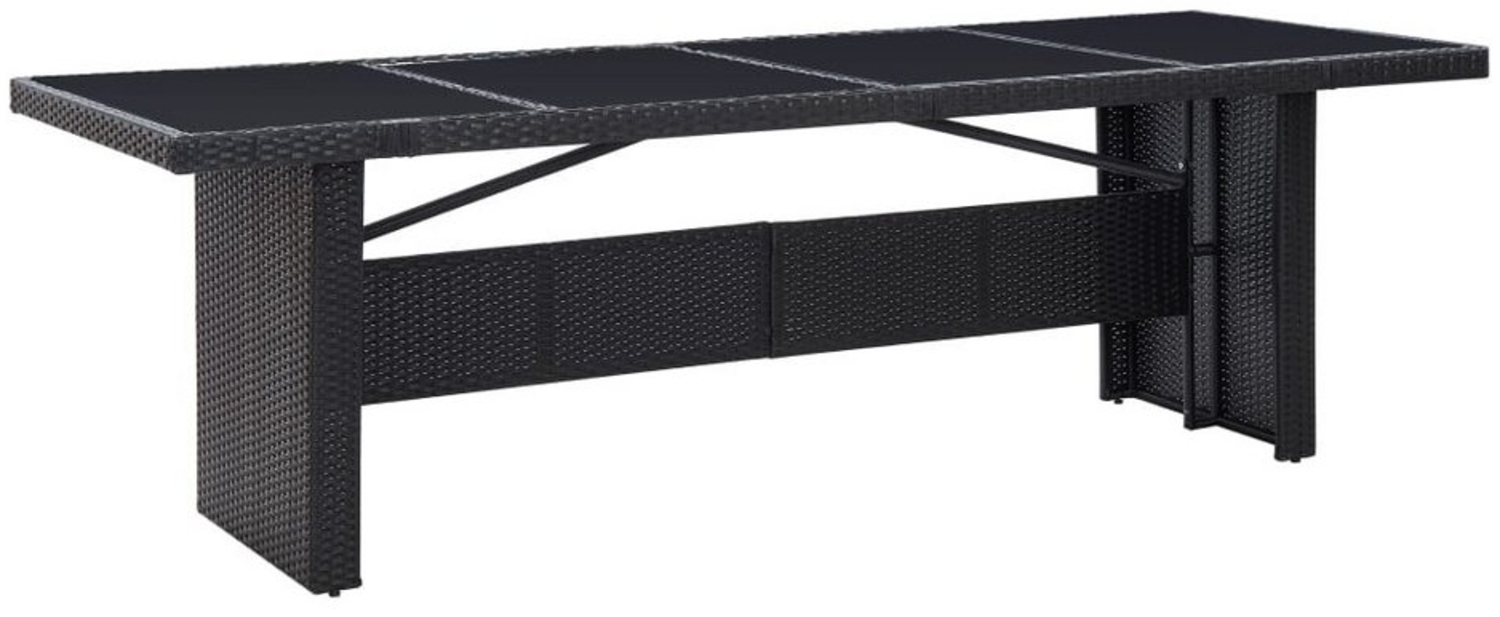 vidaXL Gartentisch Schwarz 240x90x74 cm Poly-Rattan und Glas 310071 Bild 1