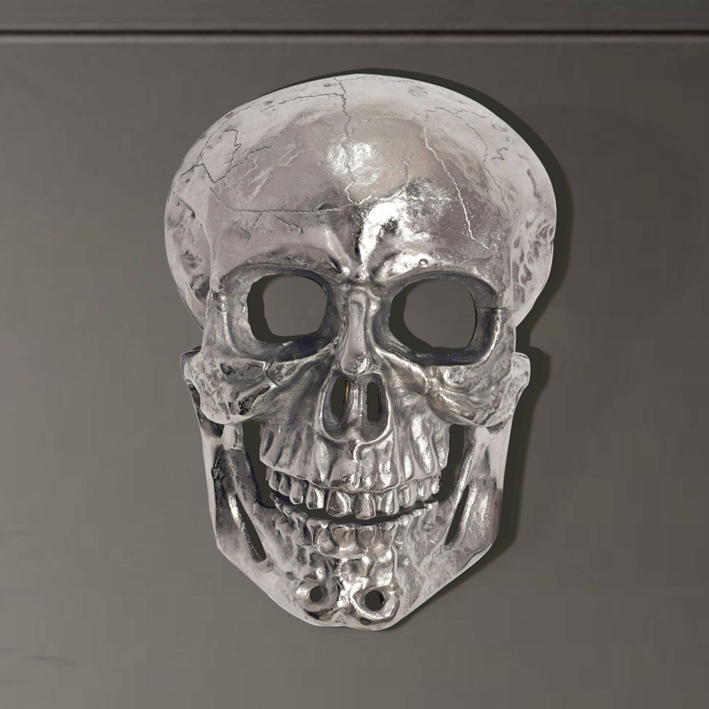 FineBuy Wanddeko Totenkopf Aluminium 41 cm Schädel Groß, Design Wanddekoration Metall Deko Alu Modern, Wohndeko Skull, Wandskulptur Dekoration Wohnaccessoire Bild 1