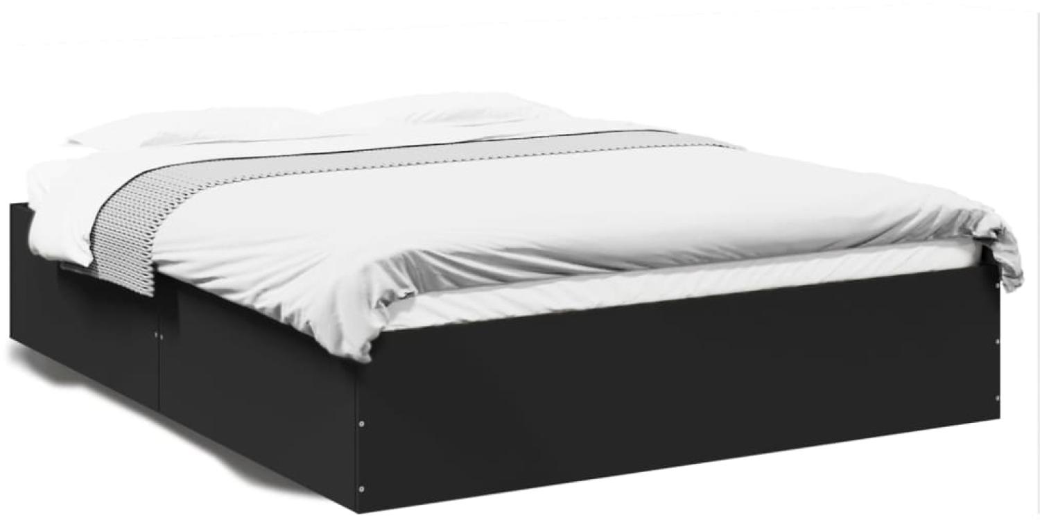 vidaXL Bettgestell Schwarz 160x200 cm Holzwerkstoff 3281001 Bild 1