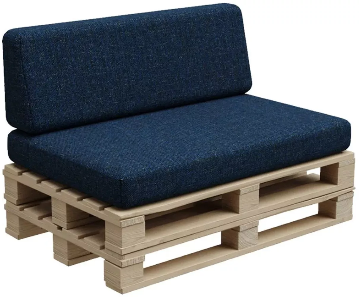 Gutekissen®, Palettenkissen, Palletenpolster, Gartenkissen, Palettenauflagen, Sofa, Kissen, Polster, Auflagen Indoor Outdoor PFBG (Set (120x80 + 120x35), Dunkelblau) Bild 1