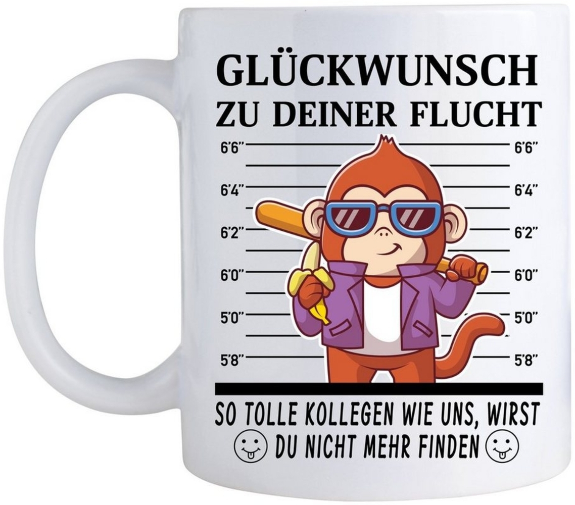 Giftandprint Tasse Kollegen Abschied, Abschiedsgeschenke für Kollege mit Affemotiv, Beidseitig, Spülmaschinen-/Mikrowellengeeignet, inkl. Geschenkbox Bild 1