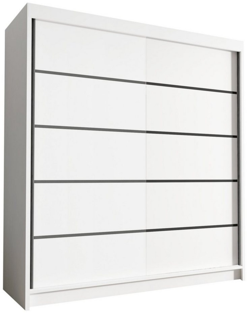 Sofnet Kleiderschrank Harry IV (mit Schiebetüren und Kleiderstange) Schwebetürenschrank mit 2 Türen, Schiebetürenschrank - 180x215x58 cm Bild 1