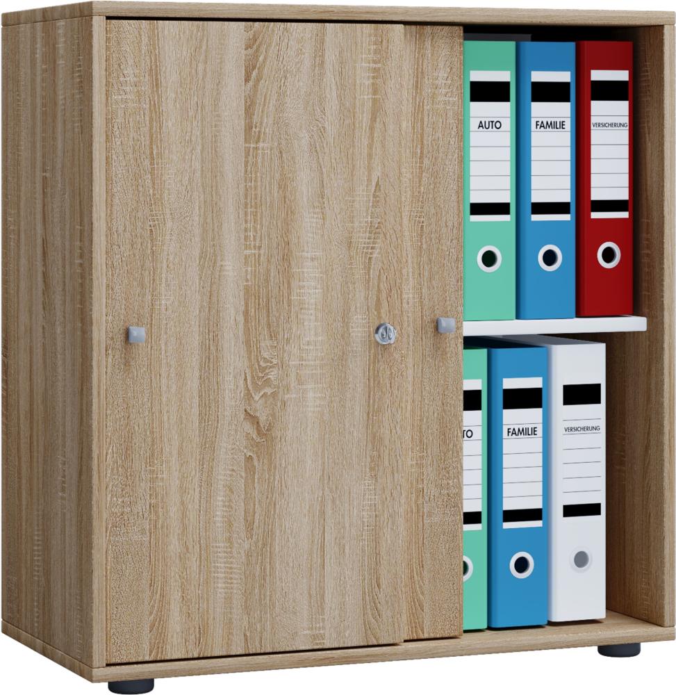 Büroschrank Aktenschrank Mehrzweckschrank Kommode Sideboard Schrank Eiche Dekor Bild 1