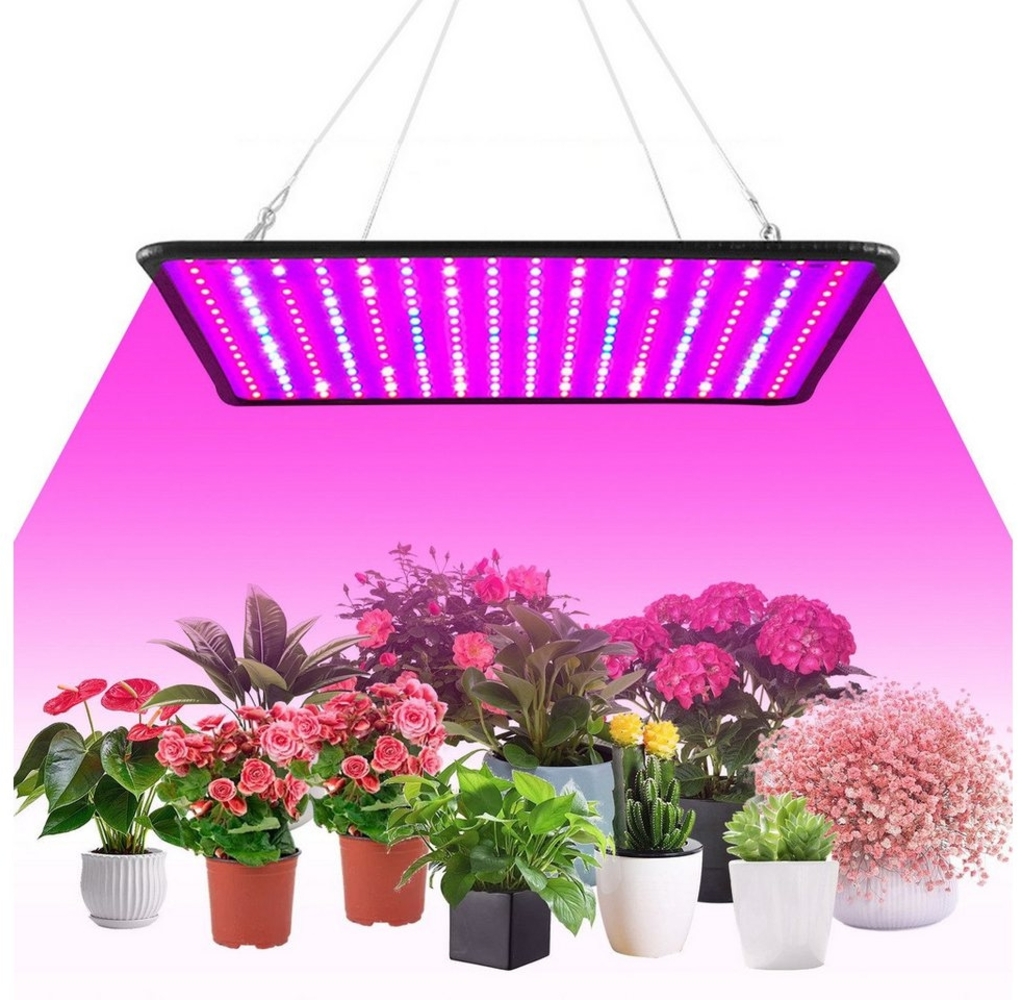 POPOLIC Pflanzenlampe 256 LEDs,IP20,295x295x30mm,Pflanzenlicht für Gewächshäuser,Gemüseanbau, 256LEDs, LED fest integriert, Pflanzenlicht 27W, Grow Lampe,Vollspektrum-Wachstumslicht Bild 1