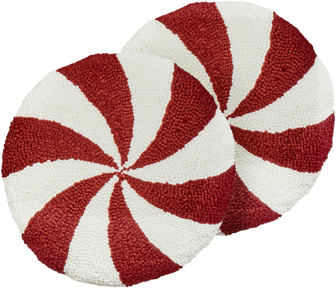 Kissen 2er Set SWIRL CANDY Geometrisches Muster 40 x 40 cm Rot Bild 1