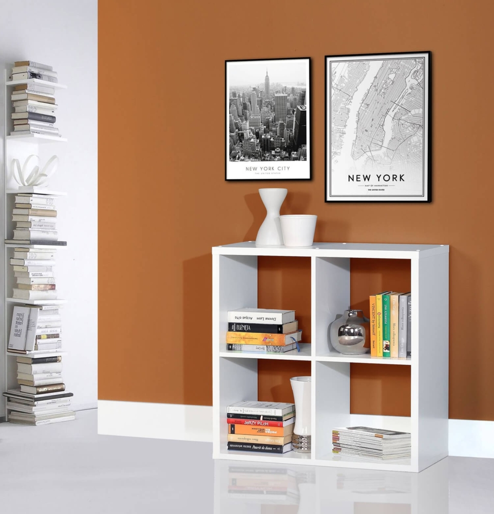 Regal Bücherregal Standregal Wohnzimmer weiß 73cm Bild 1