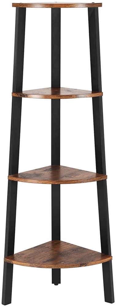 Vasagle Eckregal, Leiterregal, Standregal, Bücherregal, 4 Ebenen für Zuhause, Wohnzimmer, Schlafzimmer, Balkon, vintage-schwarz, von Songmics LLS34X Bild 1