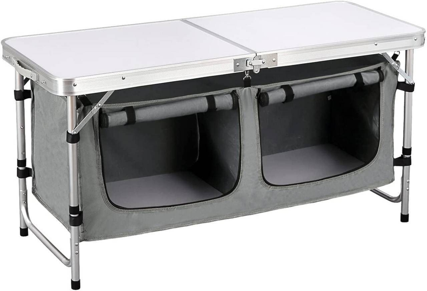Woltu Campingtisch, Höhenverstellbar mit Stauraum, Outdoor inkl. Tragetasche Bild 1