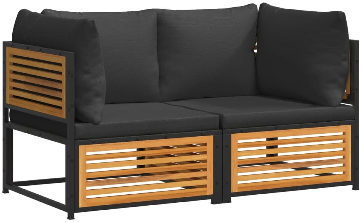 vidaXL 2-tlg. Garten-Sofa-Set mit Kissen Massivholz Akazie 3214887 Bild 1