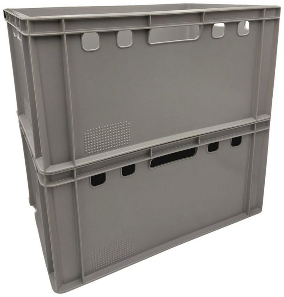2 Stück E3 Fleischkiste grau Eurobox lebensmittelecht - Lagerkisten Aufbewahrungsbox Kisten 60x40x30 Stapelbar, Made in Germany Bild 1