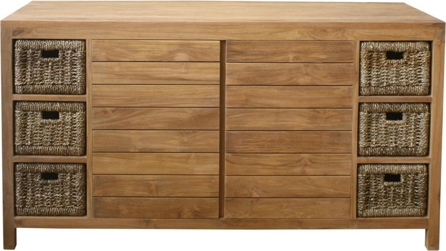 Waschbeckenunterschrank Skara Teak Massivholz - Breite vom Unterschrank: 150 cm Bild 1