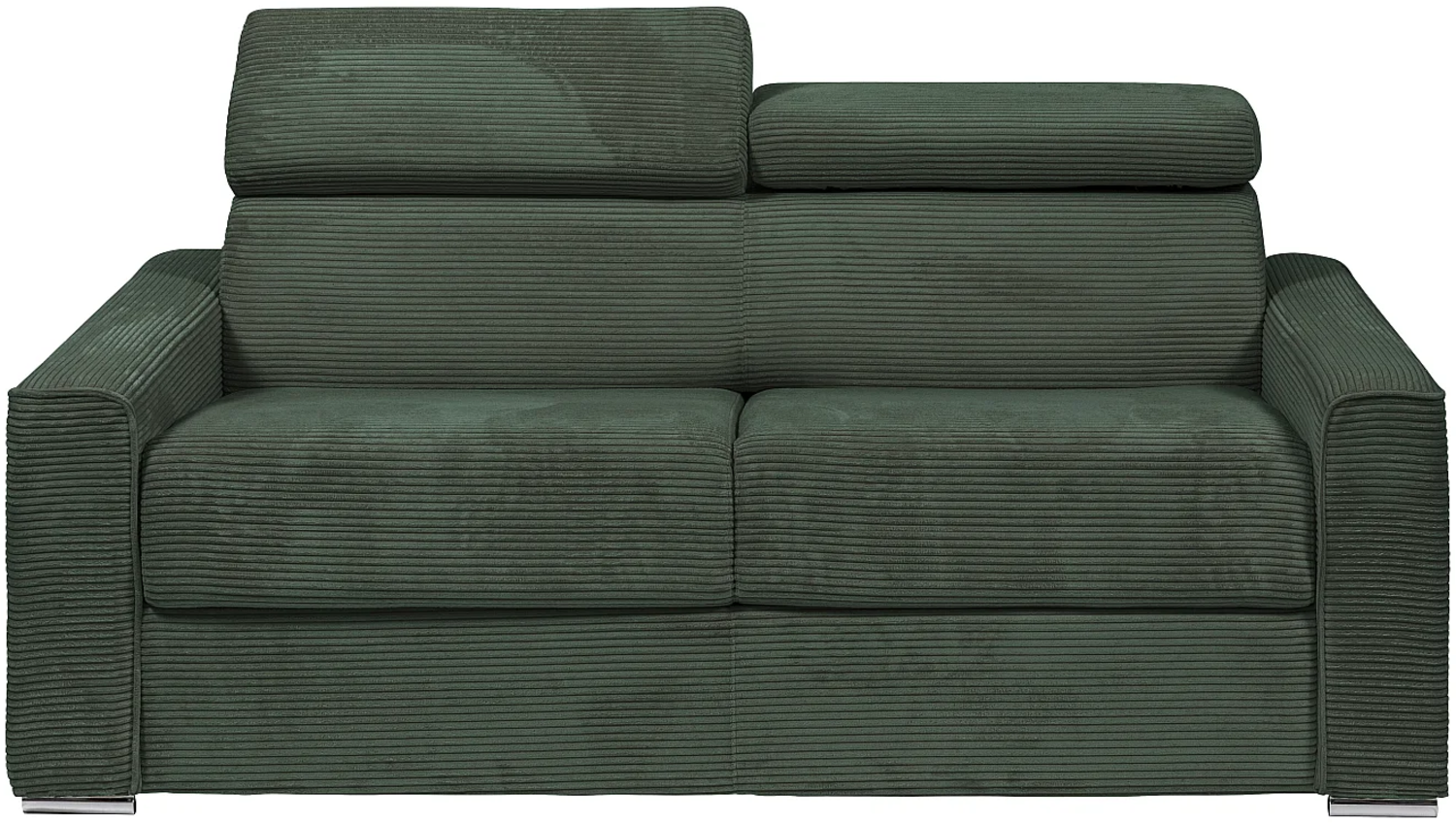 Vente-unique - Schlafsofa mit Matratze 4-Sitzer - Liegefläche mit Lattenrost mit breiten Latten 160 cm - Matratze 22 cm - Cord - Grün - VIZIR Bild 1