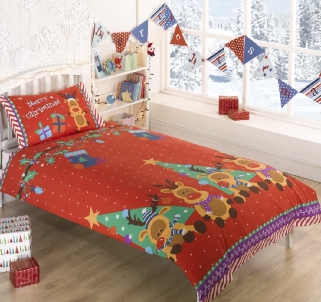 Weihnachts-Rudolf-Bettwäsche - Rentier Bild 1