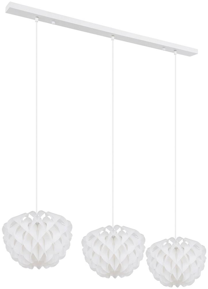 Hängeleuchte, 3 flammig, Metall, weiß, H 120cm Bild 1