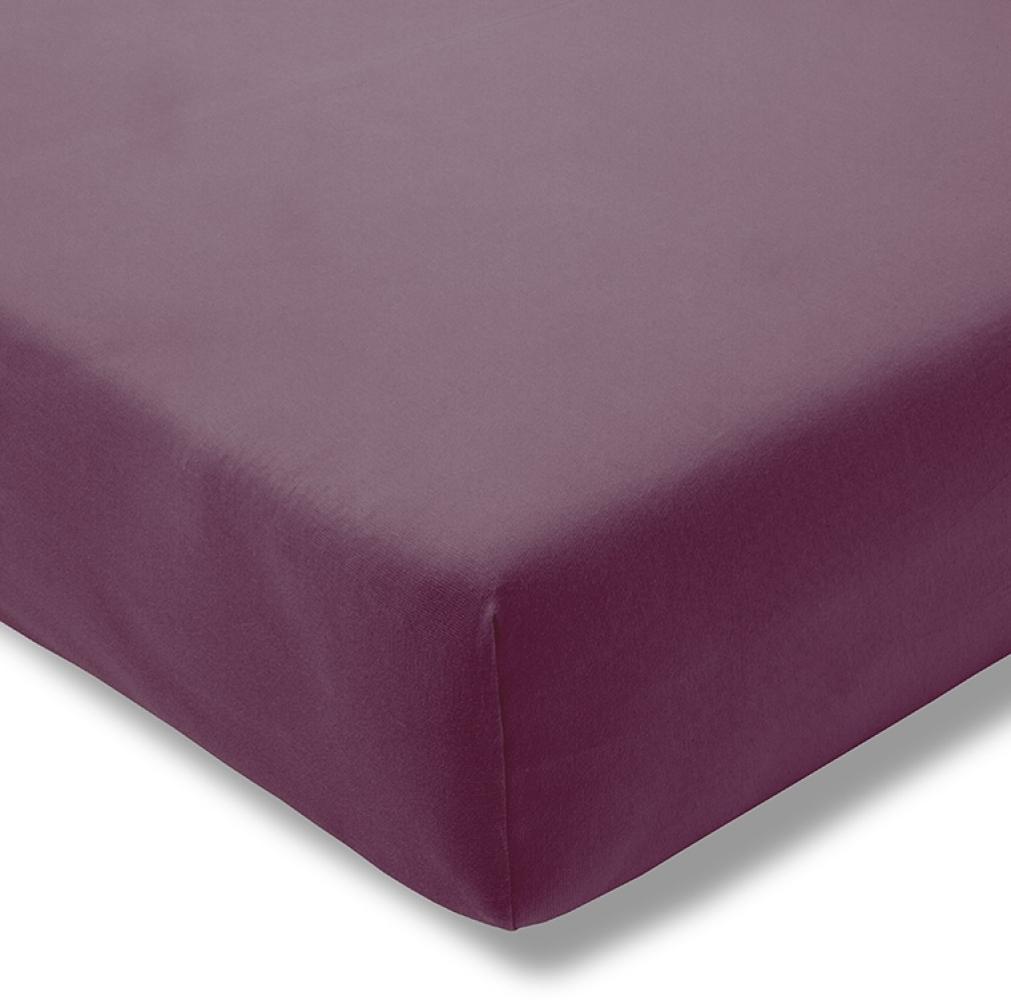 Estella Jersey Stretch Spannbetttuch Bettlaken 140 x 200 cm - 160 x 220 cm 6600 670 aubergine Bild 1