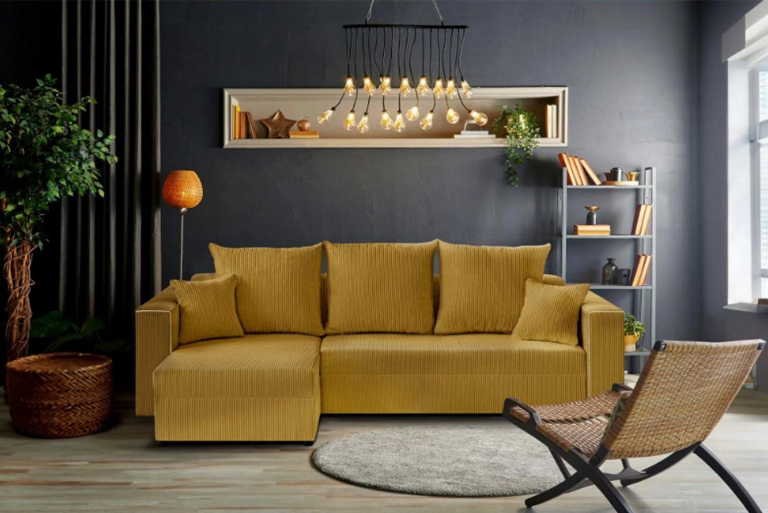 Beautysofa Ecksofa HAMLET, inkl. Schlaffunktion, Bettkasten, universelle Lounge-Ecke, stilvoll L-förmiges Schlafsofa Bild 1