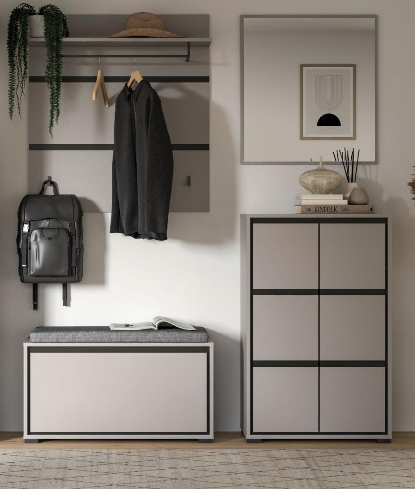 Garderobe Set 4-teilig Malik in grau und schwarz 165 cm Bild 1