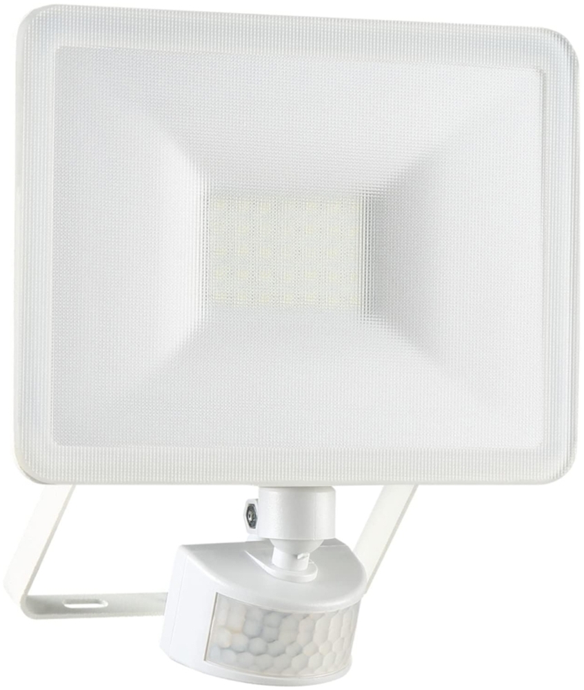 20 Watt LED Flutlichtstrahler mit Bewegungsmelder Weiß, IP54 Bild 1