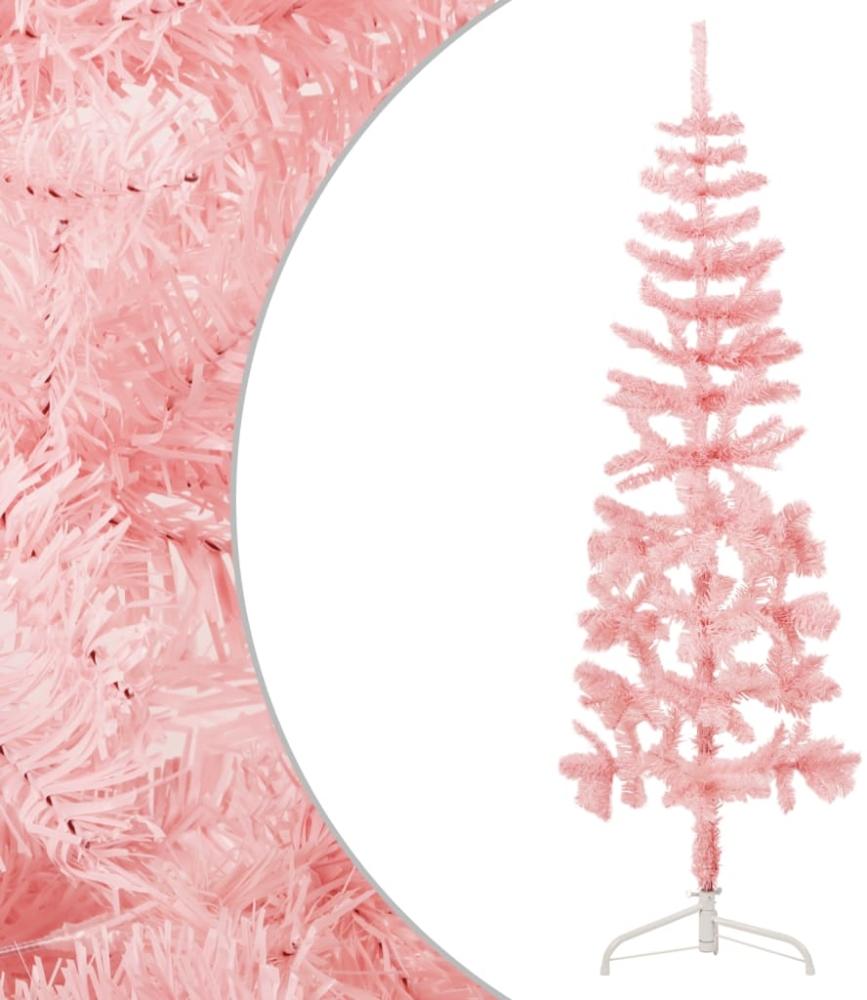 vidaXL Künstlicher Halb-Weihnachtsbaum mit Ständer Schlank Rosa 120 cm 344569 Bild 1