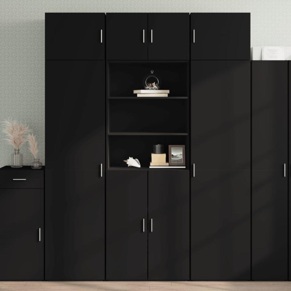 vidaXL Highboard Schwarz 70x42,5x185 cm Holzwerkstoff 3281372 Bild 1