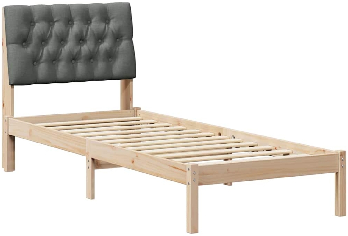 vidaXL Bettgestell mit gepolstertem Kopfteil Braun 80 x 200 cm 878850 Bild 1