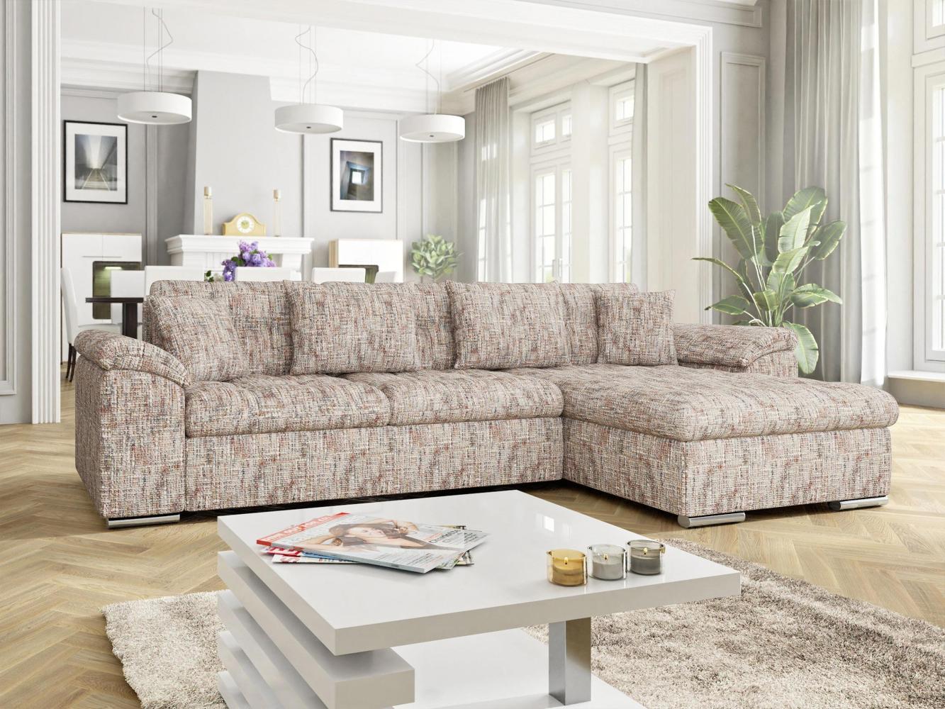 Ecksofa Diana Premium mit Bettkasten und Schlaffunktion (Farbe: Tracy 211.01, Seite: Rechts) Bild 1