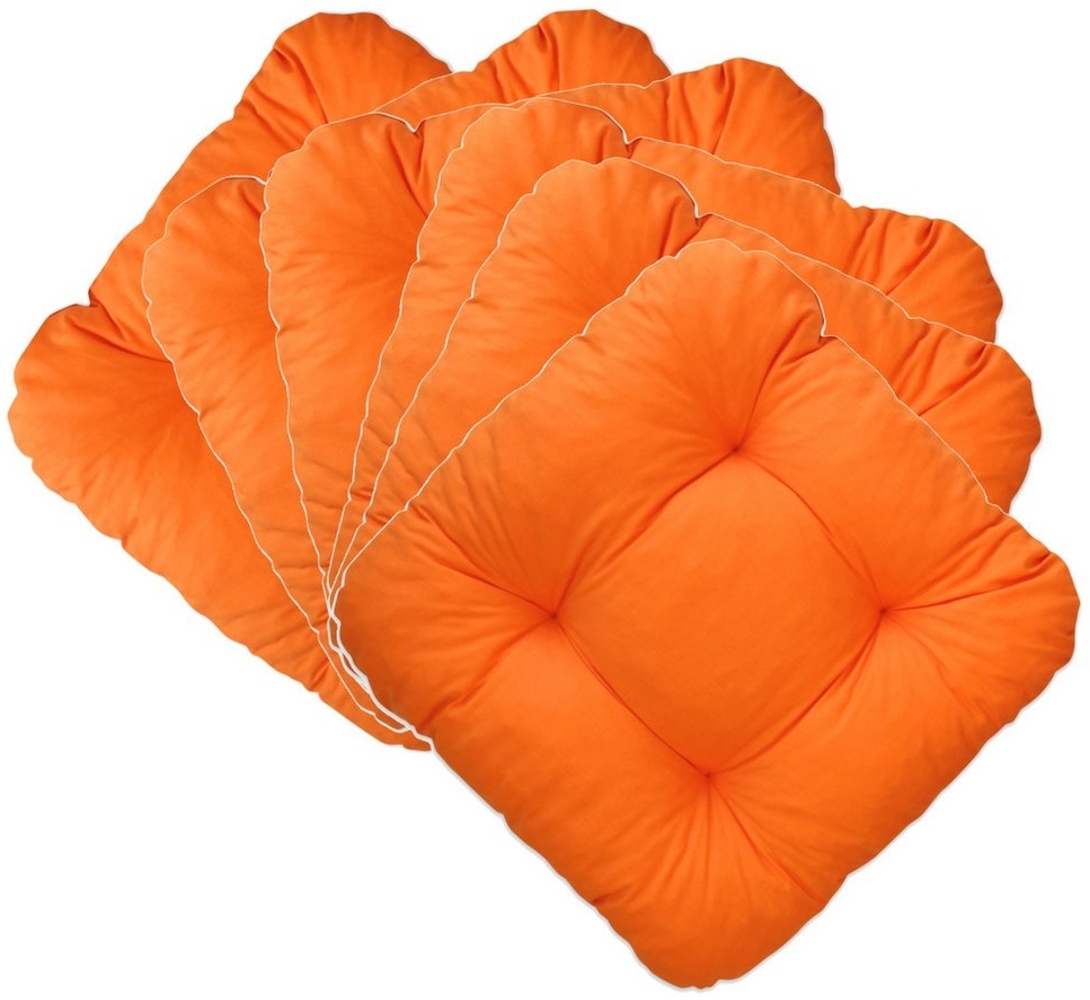 LILENO HOME Stuhlkissen Sitzkissen für Gartenstuhl, Küchenstuhl oder Esszimmerstuhl, Bequeme Indoor u. Outdoor Stuhlauflage als Stuhl Kissen Orange Bild 1