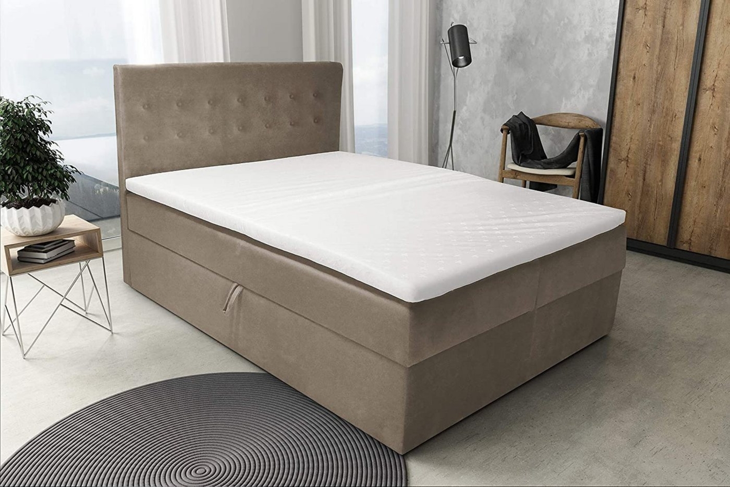 Best for Home Boxspringbett S Deluxe mit Bettkasten Bonellfederkern inkl. 4 cm Topper (140x200 160x200 180x200 200x200 cm), Handwerksqualität, TOP Preis-Leistungs-Verhältnis Bild 1