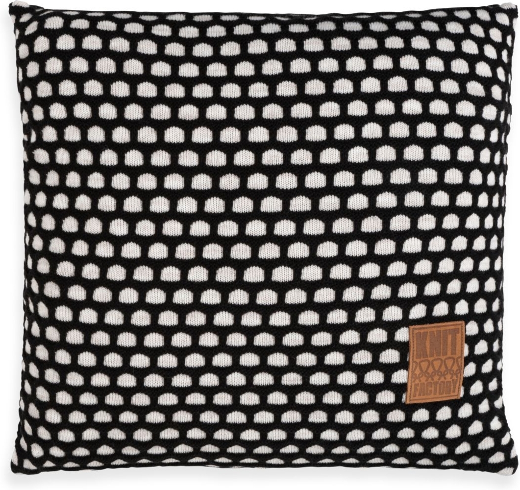 Knit Factory Mila Kissen 50x50 cm Wabe Beige Schwarz Bild 1