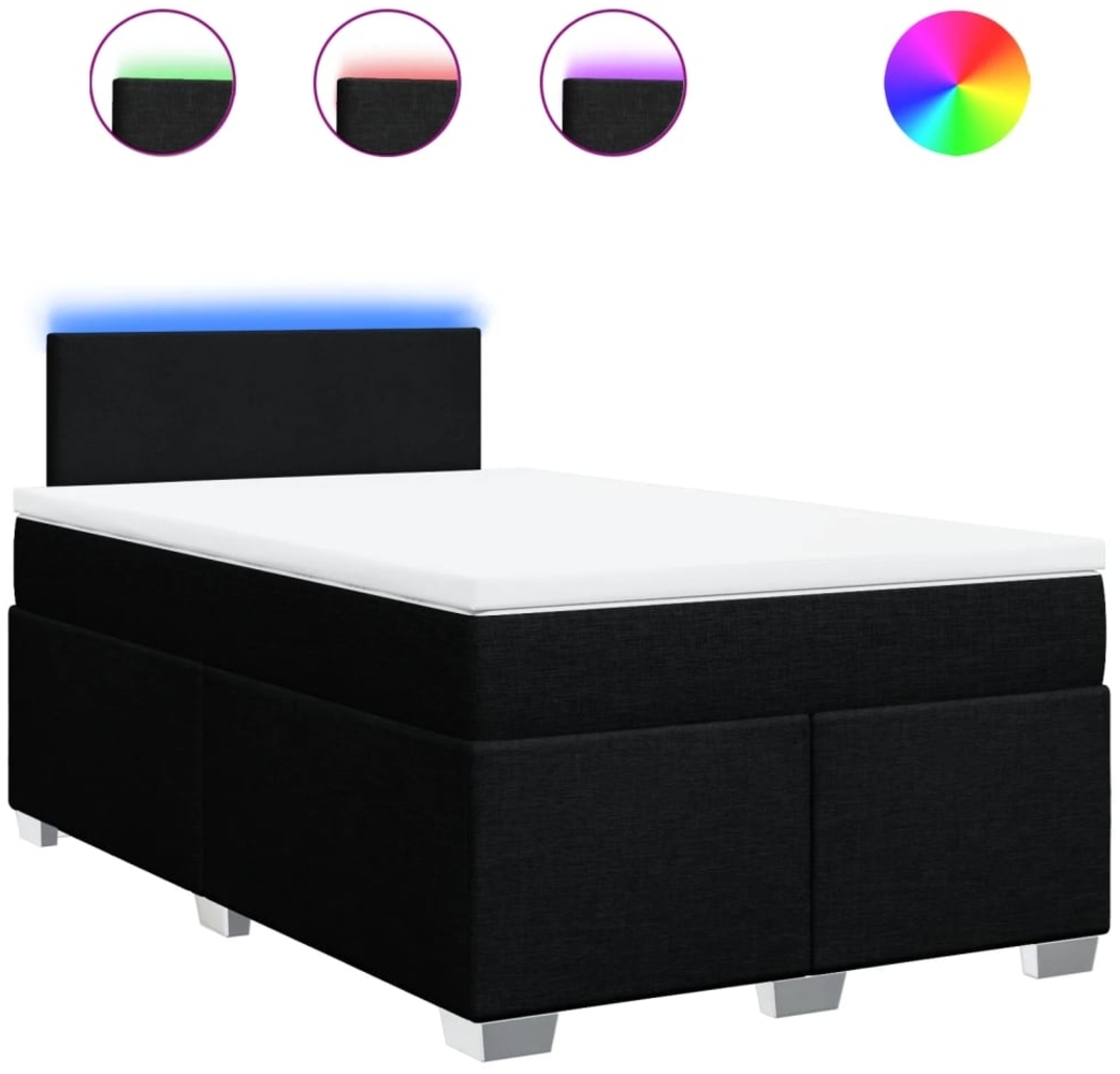 vidaXL Boxspringbett mit Matratze Schwarz 120x200 cm Stoff 3288150 Bild 1