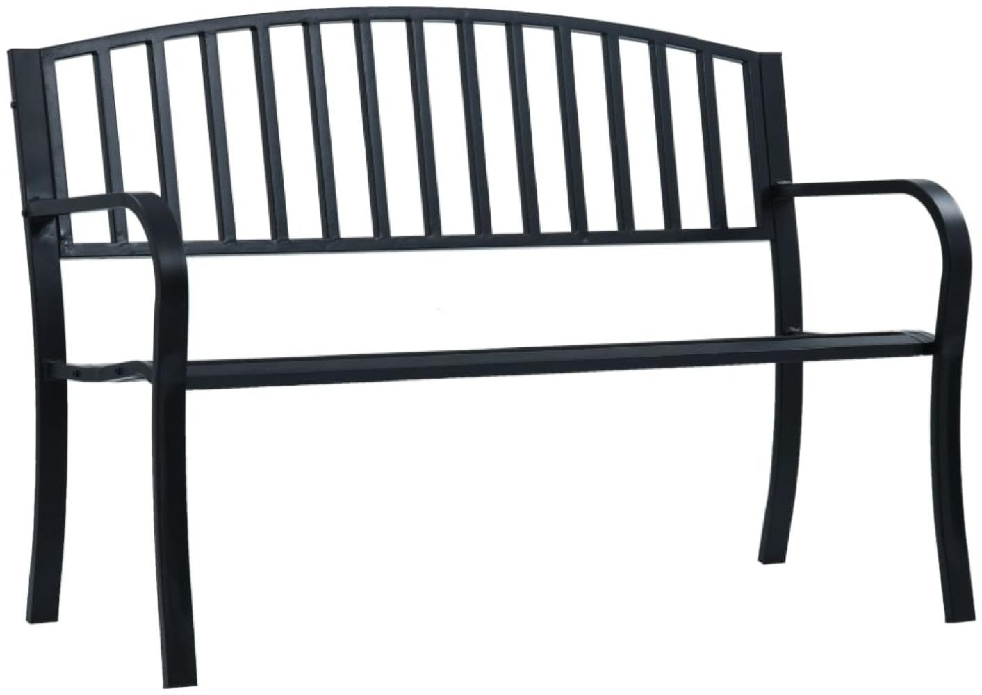 vidaXL Gartenbank 125 cm Schwarz Stahl 47941 Bild 1