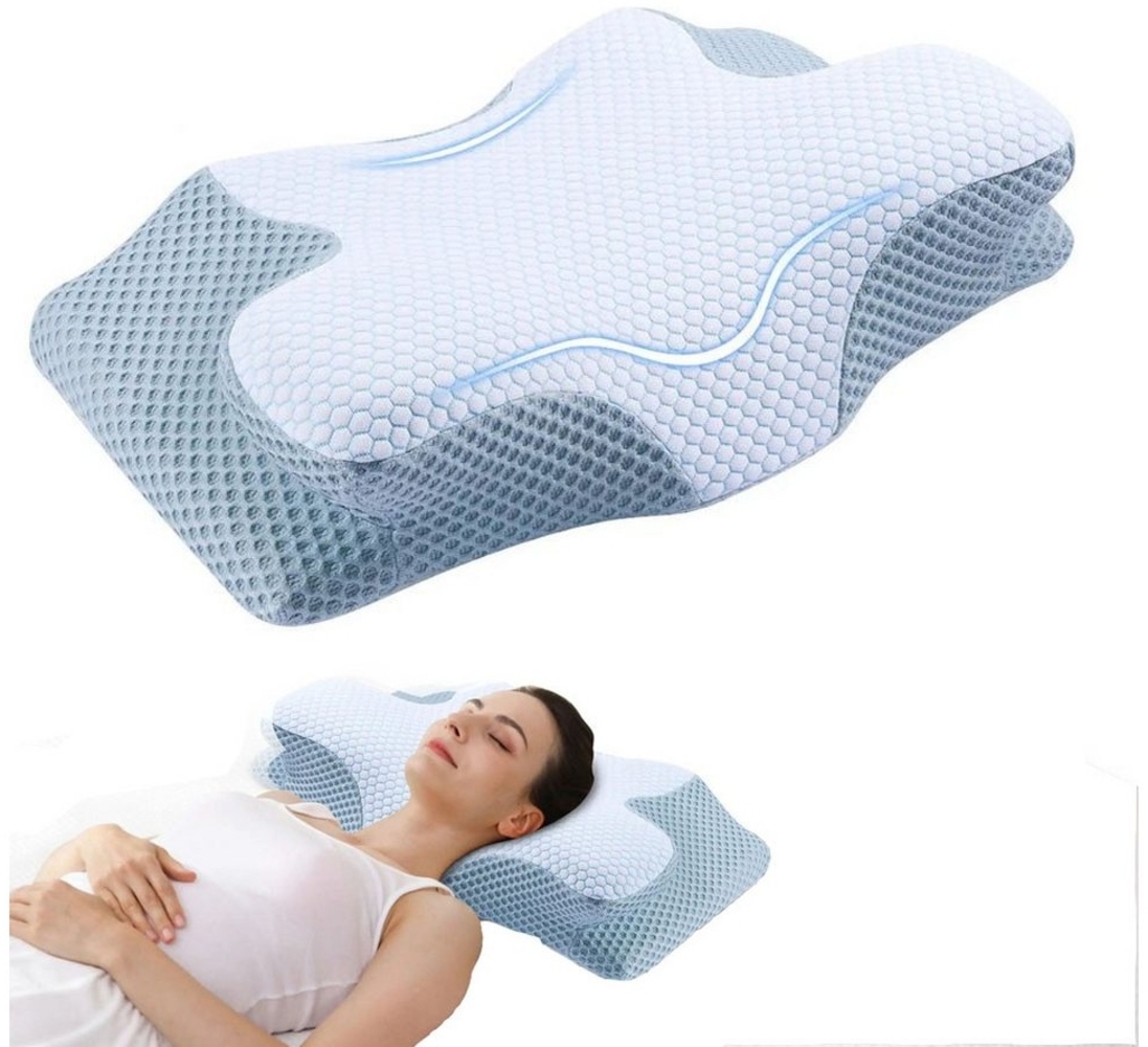 SURFOU Kopfkissen Kissen Nackenkissen Nackenstützkissen Orthopädisches Memory Foam, Füllung: 100% Memory Foam, Seitenschläfer, Rückenschläfer, Erleichtert Nackenschmerzen, abnehmbarer Bezug mit unsichtbarem Reißverschluss, Geeignet für Rücken- und Seit... Bild 1