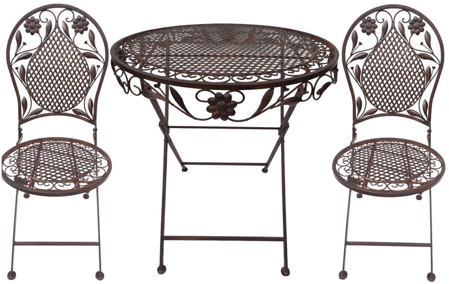 Eisen Bistro Set Antik Design Braun Bild 1