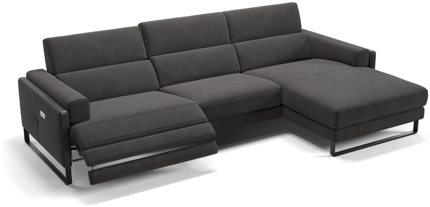 Sofanella Ecksofa MILO Eckcouch Wohnlandschaft Stoffsofa in Dunkelgrau Bild 1