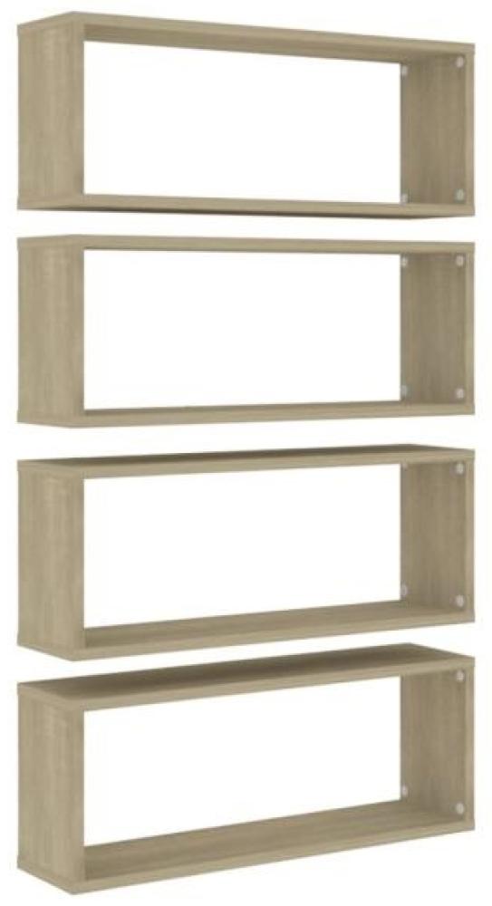 vidaXL Würfelregale 4 Stk. Sonoma-Eiche 60x15x23 cm Holzwerkstoff 807143 Bild 1