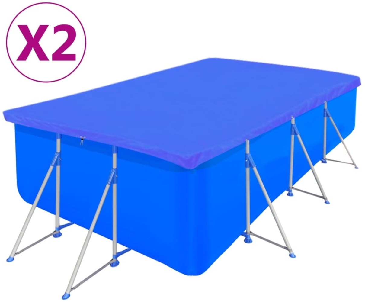 vidaXL Poolabdeckungen 2 Stk. PE Rechteckig 90 g/m² 394x207 cm 3082803 Bild 1