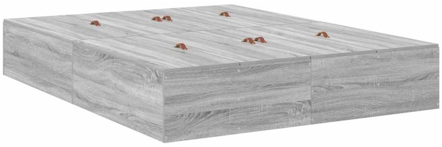 vidaXL Aufbewahrungsbettgestell Graues Sonoma 140 cm Holzwerkstoff 3335642 Bild 1